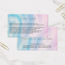 Add your logo Holographic Jewelry Care Card