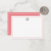 Add Your Logo Pink Double Border Business Mitteilungskarte (Vorderseite/Rückseite Beispiel)