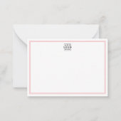 Add Your Logo Pink Double Border Business Mitteilungskarte (Vorderseite)