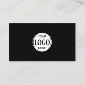 Add Your Logo Professional Minimalist Black  Visitenkarte (Vorderseite)