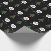 Add your Logo Text Promotion Christmas Tree Black Geschenkpapier (Ecke)