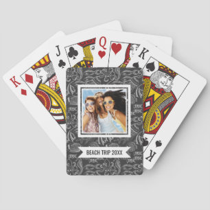 Add Your Name Black Sea Pattern Spielkarten