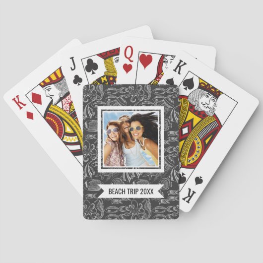 Add Your Name | Black Sea Pattern Spielkarten (Rückseite)