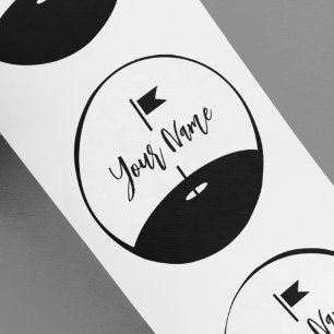 Add Your Name Golf Runder Aufkleber