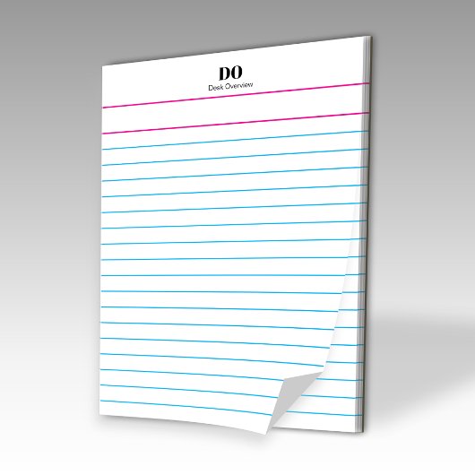 Add Your Name Monogram Extra Wide Ruled Notepad Notizblock