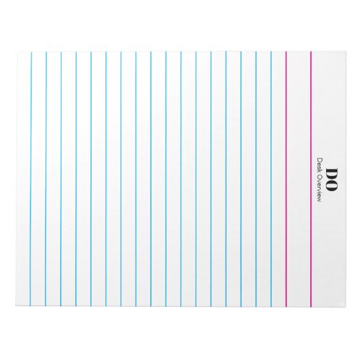 Add Your Name Monogram Extra Wide Ruled Notepad Notizblock (Vorderseite)