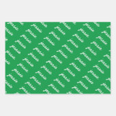 Add-Your-Name Rot Weiß und Grün Weihnachten Geschenkpapier Set (Vorderseite 3)