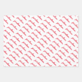 Add-Your-Name Rot Weiß und Grün Weihnachten Geschenkpapier Set (Vorderseite 2)