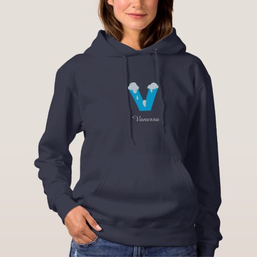 Add your name to your hoodie (Letter V) (Vorderseite)