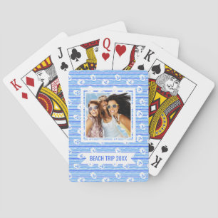 Add Your Name Watercolor Anchor Pattern Spielkarten