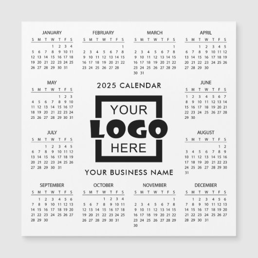 Add your own business logo 2025 Calendar | Magnet (Vorderseite)