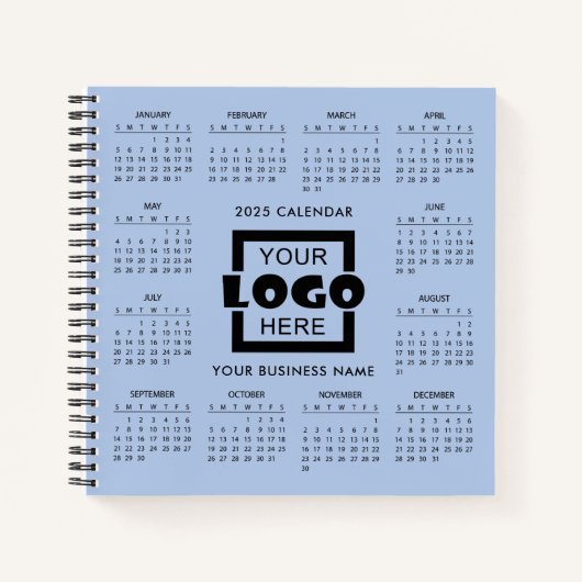 Add your own Business Logo 2025 Calendar Notebook Notizblock (Vorderseite)
