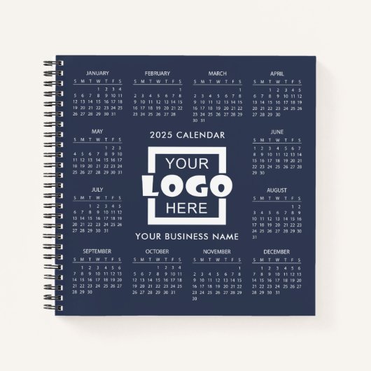 Add your own Business Logo 2025 Calendar Notebook Notizblock (Vorderseite)