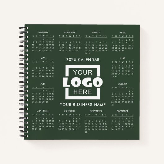 Add your own Business Logo 2025 Calendar Notebook Notizblock (Vorderseite)