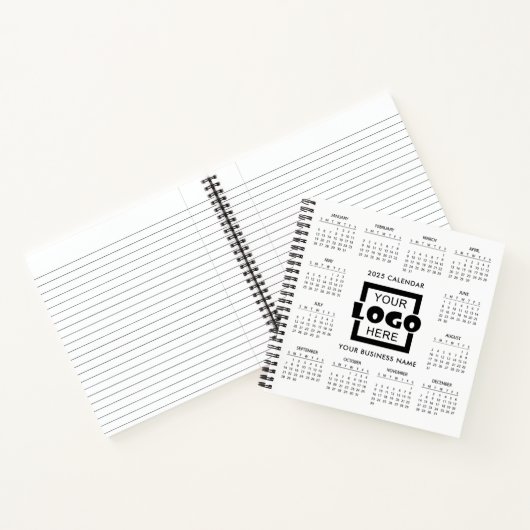Add your own Business Logo 2025 Calendar Notebook Notizblock (Innenseite)