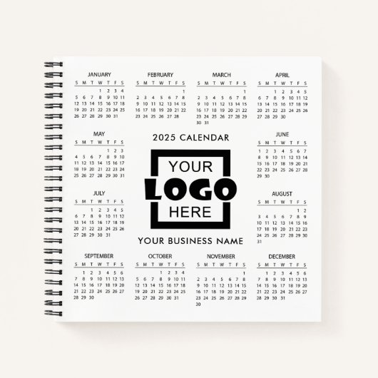 Add your own Business Logo 2025 Calendar Notebook Notizblock (Vorderseite)