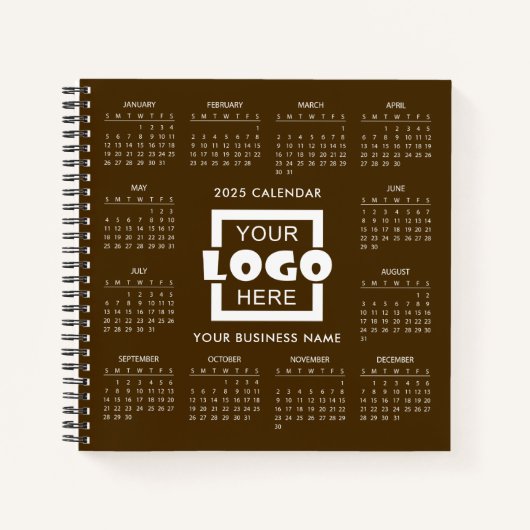 Add your own Business Logo 2025 Calendar Notebook Notizblock (Vorderseite)