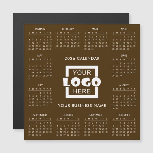 Add Your Own Business Logo 2026 Calendar | Magnet (Vorne/Hinten)