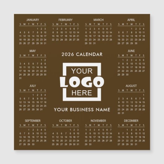 Add Your Own Business Logo 2026 Calendar | Magnet (Vorderseite)