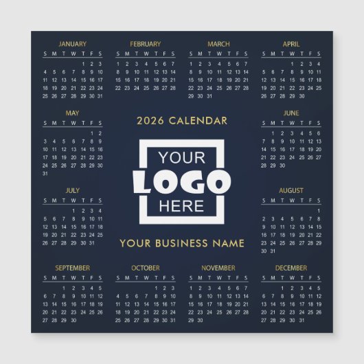 Add Your Own Business Logo 2026 Calendar | Magnet (Vorderseite)