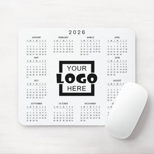Add Your Own Business Logo 2026 Calendar Mousepad (Mit Mouse)