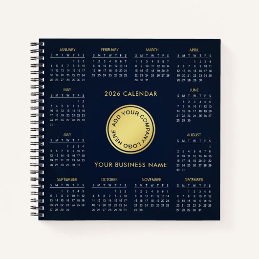 Add Your Own Business Logo 2026 Calendar | Notizblock (Vorderseite)