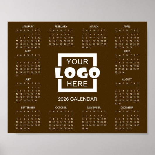 Add Your Own Business Logo 2026 Calendar Poster (Vorne)