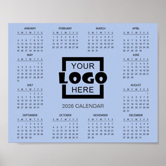 Add Your Own Business Logo 2026 Calendar Poster (Vorne)