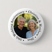 Add Your Own Couple Photo 50th Wedding Anniversary Button (Vorderseite)
