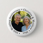 Add Your Own Couple Photo 55th Wedding Anniversary Button (Vorderseite)