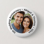 Add Your Own Couple Photo 5th Wedding Anniversary  Button (Vorderseite)