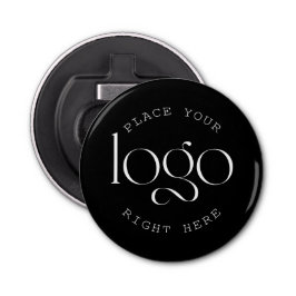 Add Your Own Custom Business Logo Modern Black Flaschenöffner