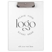 Add Your Own Custom Business Logo Modern White Klemmbrett (Vorderseite)