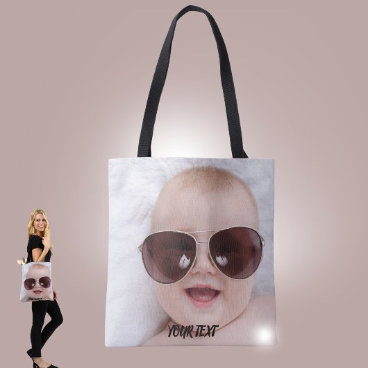 Add your own custom photo front and back tote bag tasche