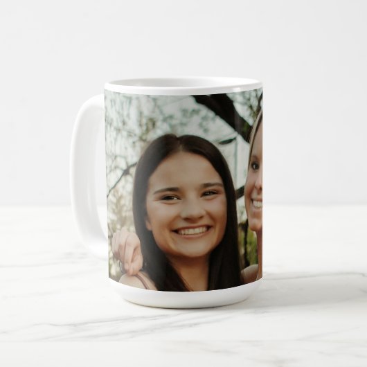 Add Your Own Custom Photo Sisters Besties Kaffeetasse (Vorderseite Links)