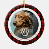 Add Your Own Dog Pets Photo Monogram Name Tartan Keramik Ornament (Hinten)