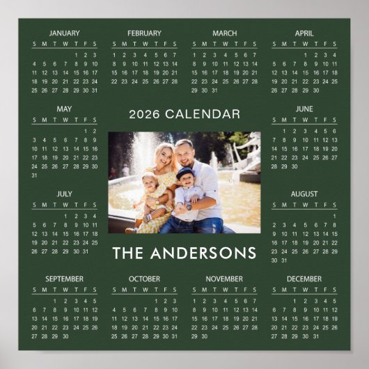 Add Your Own Family Photo 2026 Calendar |  Poster (Vorne)