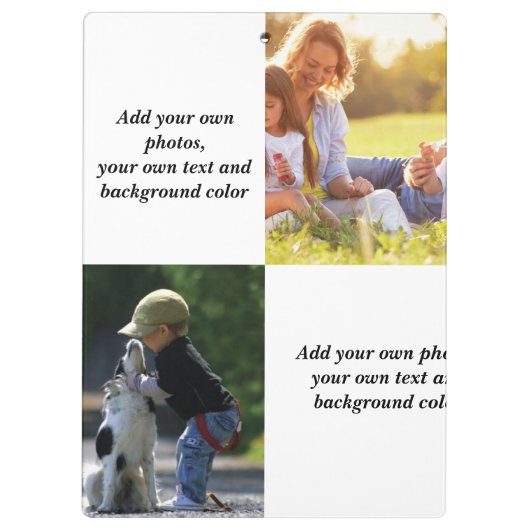 Add your own fotos, Text and background throw pi Klemmbrett (Rückseite)