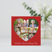 Add Your Own Greeting 8 Photo Collage Heart Karte (Stehend Vorderseite)