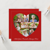 Add Your Own Greeting 8 Photo Collage Heart Karte (Vorderseite/Rückseite Beispiel)