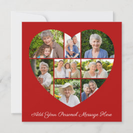 Add Your Own Greeting 8 Photo Collage Heart Karte