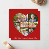 Add Your Own Greeting 8 Photo Collage Heart Mitteilungskarte (Vorderseite/Rückseite Beispiel)