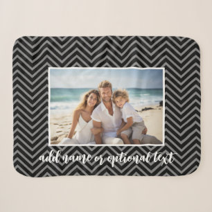 Add Your Own Horizontal Photo -- CAN edit black Sherpadecke