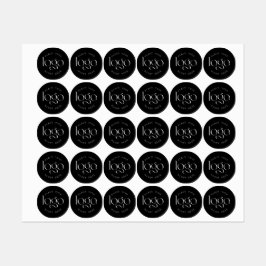 Add Your Own Logo Custom Business Modern Black Etiketten