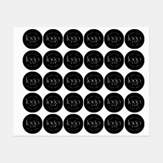 Add Your Own Logo Custom Business Modern Black Etiketten