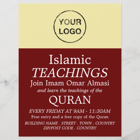 Add Your Own Logo, Islamic Teaching Advertising Flyer (Vorne)