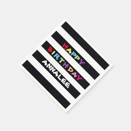 ADD YOUR OWN NAME Happy Birthday Paper Napkins Serviette (Ecke)
