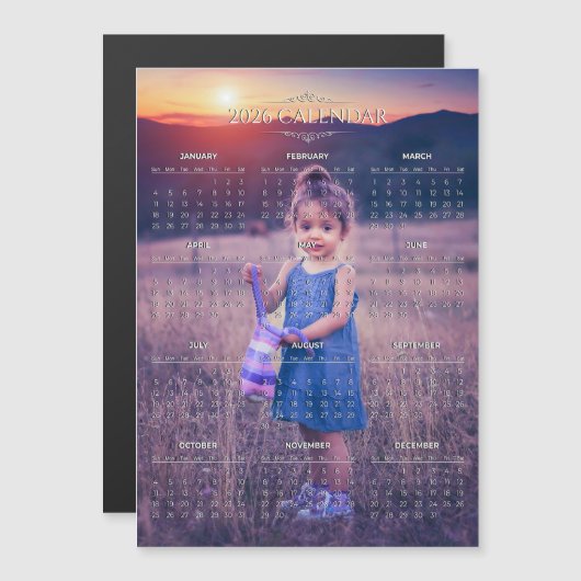 Add Your Own Photo 2026 Calendar | Magnet (Vorne/Hinten)