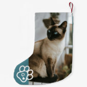 Add Your Own Photo Cat Pets Monogram Kleiner Weihnachtsstrumpf (Rückseite)