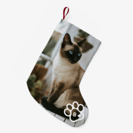 Add Your Own Photo Cat Pets Monogram Kleiner Weihnachtsstrumpf